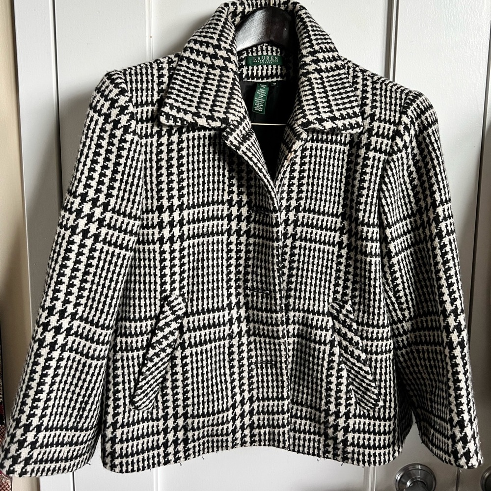 Lauren by Ralph Lauren Houndstooth wool jacket